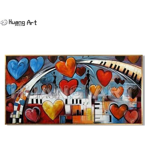 Professional Artist Hand-painted Modern Abstract Love Heart Oil Painting On Canvas Beautiful Balloon Oil Painting Wall Decor Art