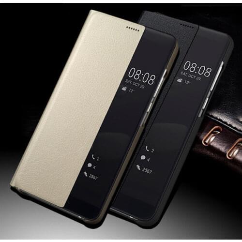 Luxury Smart Windows View Leather Slim Flip Case Cover For Huawei P20 P10 Mate 10 Pro