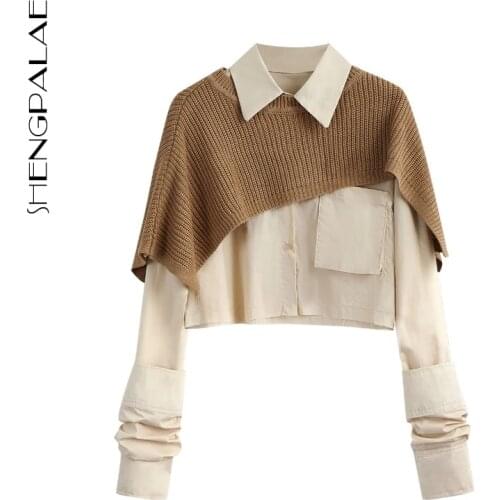 Женские трикотажные рубашки Shengpalae China At AliExpress