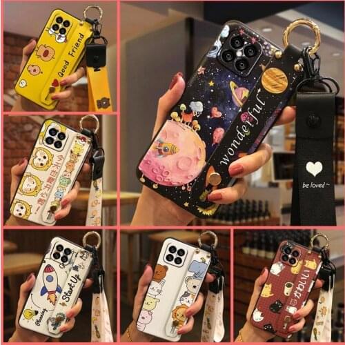Silicone Soft Case Phone Case For Huawei Nova8 SE Phone Holder Wristband Soft TPU Cartoon Durable