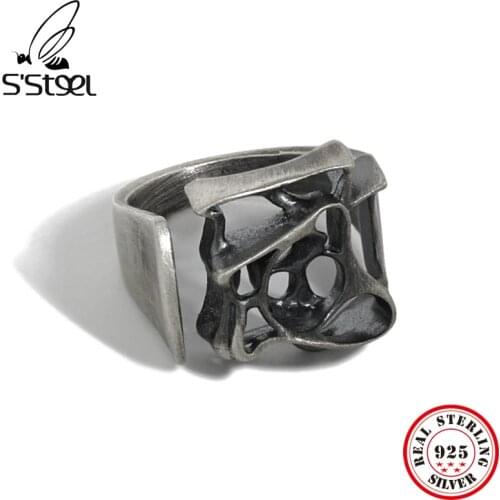 SSTEEL Sterling Silver 925 Rings For Women Aesthetic Designer Matching Personalized Vintage Adjustable Ring Fine Jewellery