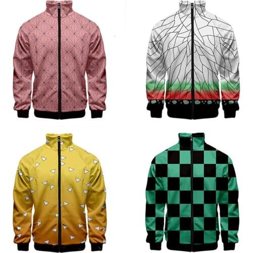 Anime Hoodies Sweatshirt Demon Slayer Kimetsu no Yaiba Kamado Tanjirou Cosplay Costume Men Woman Jacket Fashion Harajuku Top