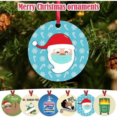 Wearing Unique Design Face Mask Christmas Ornaments 2020 Merry Christmas Tree Decoration Present for Anniversary, Graduation D70