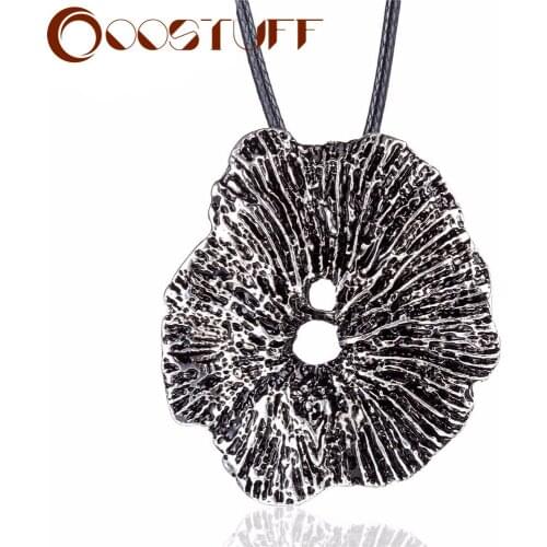 Vintage Plant Flower Pendants Jewelry Long Necklace for Women Alloy Statement necklaces & pendants Choker Jewellery Suspension