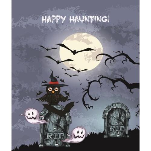 VinylBDS Backgrounds For Photo Studio Happy Halloween Night Backdrops Owl Ghost Photography Background Kate Background Backdrop