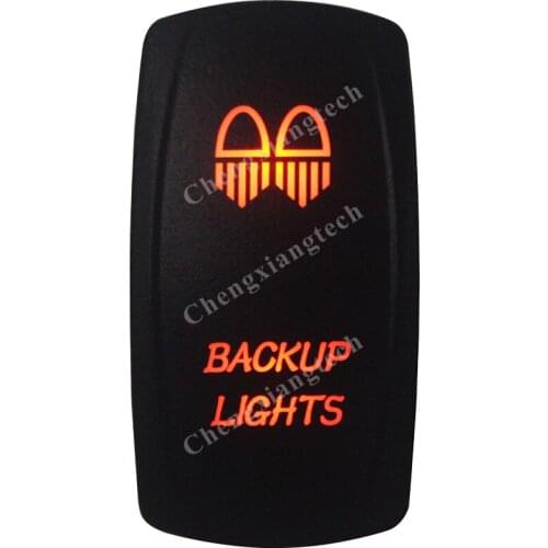 Marine Grade Waterproof IP66 BACKUP LIGHTS Rocker Switch AMBER Led lamp 5 Pin ON/OFF SPST DC12V 24V