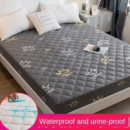 Waterproof Mattress One-Piece Breathable Mattress Cover Thickened Cotton-Padded Mattress Dust Cover Simmons Protective Case