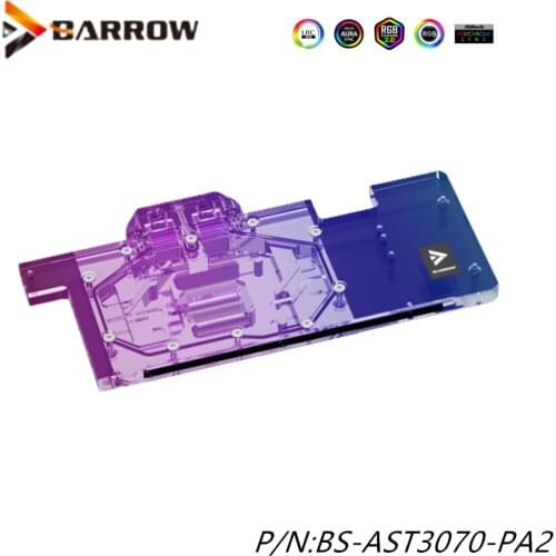 Barrow water block is suitable for ASUS TUF RTX 3070 08G games, GPU cooler fully covers the radiator, BS-AST3070-PA2