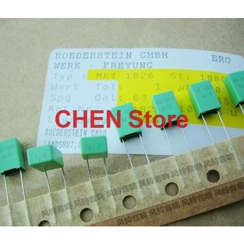 10PCS/20PCS ERO MKT1826 105/63V P5MM 1uF/63v green Audio film capacitor 1.0UF/63V VISHAY ERO1826 Copper 1UF 63V 1000NF 105