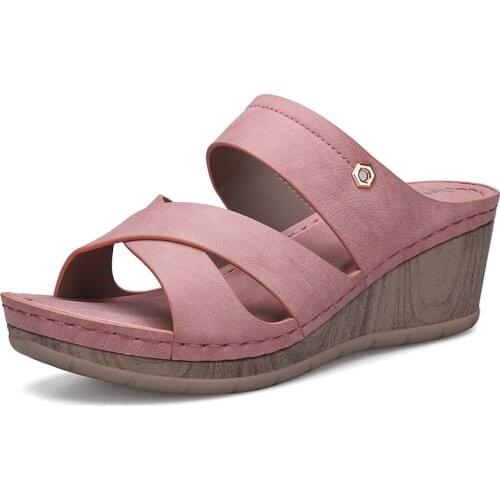 New Fashion Slippers Women High Heel Summer Outdoor Wedges Flip Flops Female Platform Peep Toe Shoes Casual Sandal qq369