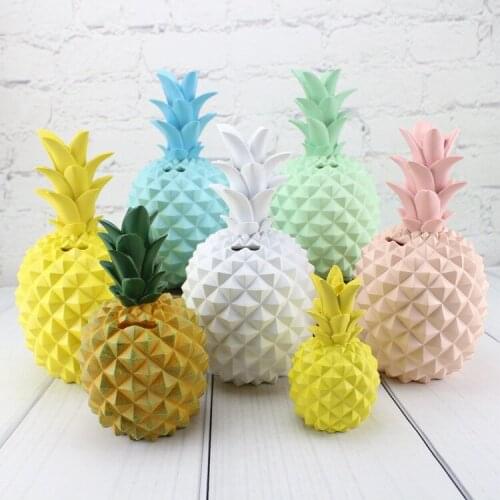 1PC Pineapple Piggy Bank Money Box Coin Bank Resin Saving Box Penny Bank Storage Jar Decoration Safe Box Save Cans MO 001