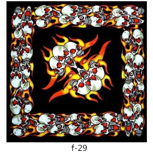 100% Cotton Fashion Hip-Hop Punk Flame Skull Bandanas Scarf Headband Wrap Scarf For Men/Women 55CM*55CM