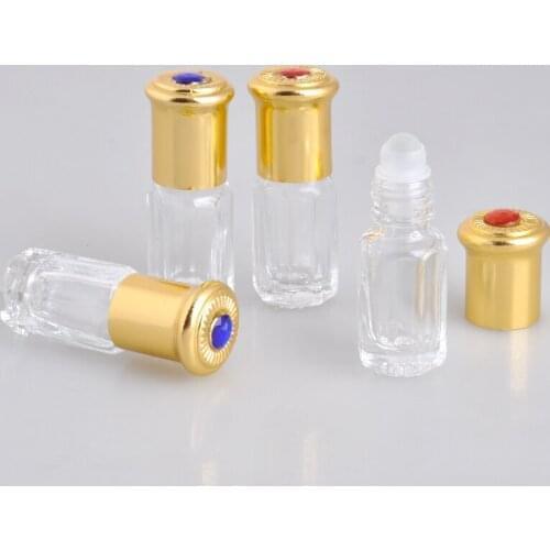 200pcs 3ML Star Anise Glass Perfume Bottle With Roll On Empty Parfum Case For Essential Oils by DHL