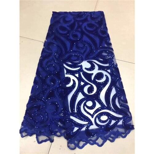 2018 high quality French sequence sequins net lace,African velvet tulle mesh sequence lace fabric for party dress 5yards/lot Red