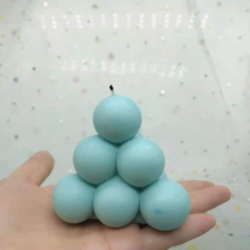 3D Round Three-Dimensional Ten Lianqiu Candle Silicone Mold DIY New Ins Simple Geometric Planet Aromatherapy Candle Mould