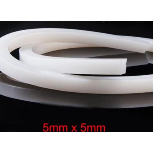 5mm x 5mm High temperature resistant solid silicone rubber sealing strip weatherstrip