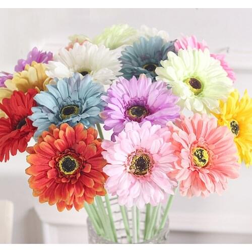 6pcs colorful artificial Gerbera jamesonii flower bouquets&artificial Gerbera African daisy flower bouquets