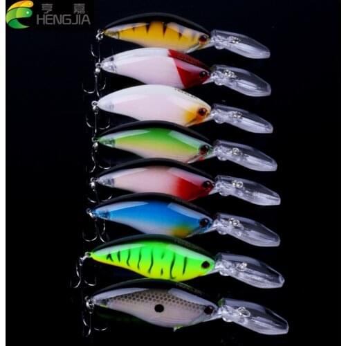 HENGJIA 8pcs 10.5cm 17.8g top water crankbaits hard fishing lures artificial wobbler floating baits pesca fishing tackles