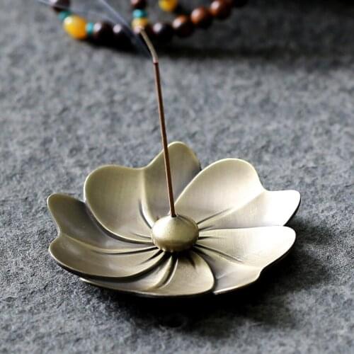 Antique Stick Holder Incense Holder Flower Buddha Decor Diffuseur Encens Incense Burner Metal Decoracao Casa Zen Garden 60KOB09