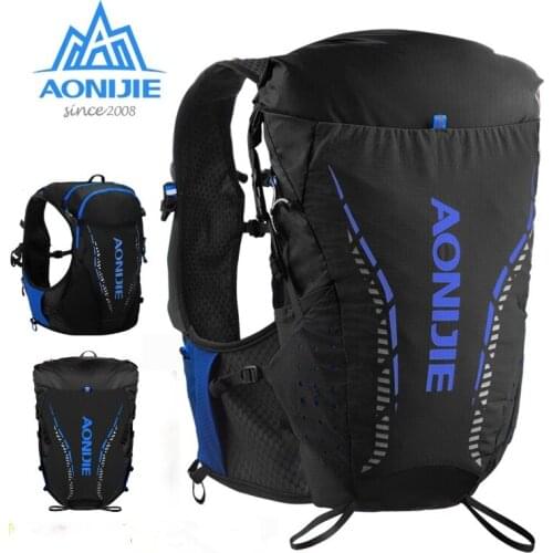 AONIJIE C9104S Black Ultra Vest 18L Hydration Backpack Pack Bag Soft Water Bottle Flask For Trail Running Marathon Race