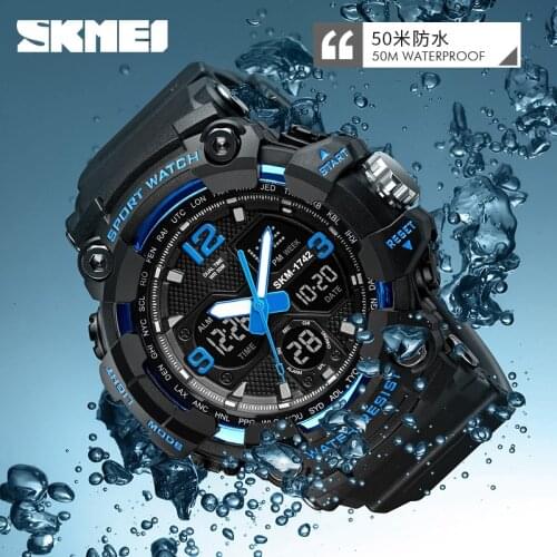 Vintage Military Mens Digital Watches SKMEI Shockproof 50M Waterproof Sport Wristwatch Fashion Chrono Clock Male Watch 1742