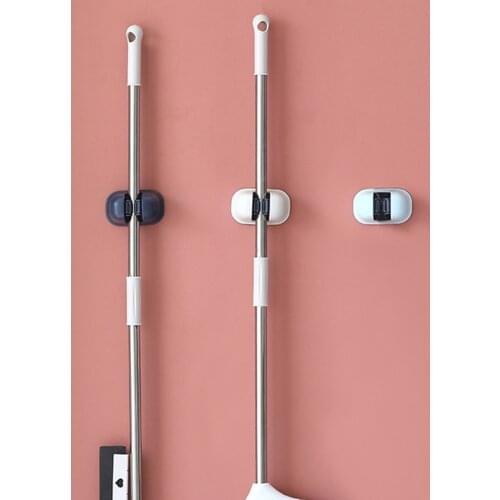 Mop Holder Brush Broom Storage Hook Wall Mounted Broom Hook Household Adhesive Kitchen Bath Accessory