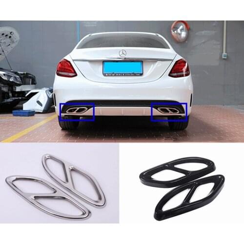 For Mercedes Benz A B C E Class GLE GLS 2 size Exhaust Pipe Cover Trim Steel