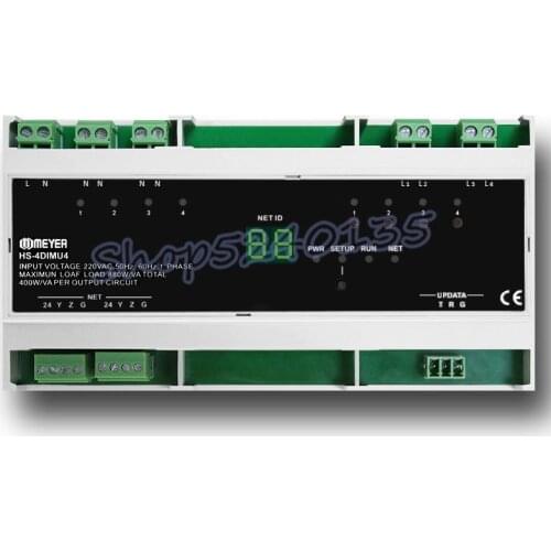 HS-4DIMU4 4 Channels Triac Dimmable Module for LED Lighting Dimmer Dimming Switch Control RS485 Supports CRESTRON Control4 AMX