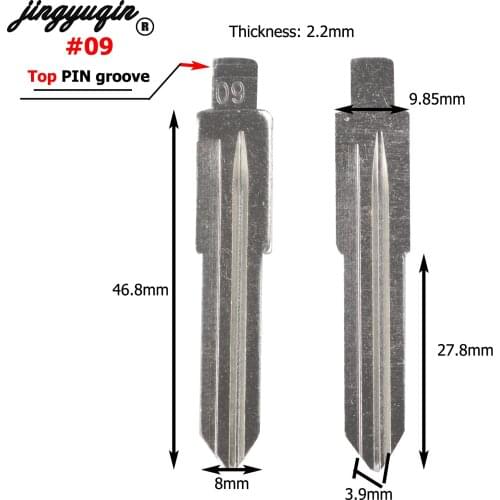 Jingyuqin 2pcs/lo 09# Blank Key Replacement Uncut Blade for Mazda Vizi 323. 626. 929 Folding Flip Key Blade Car-styling