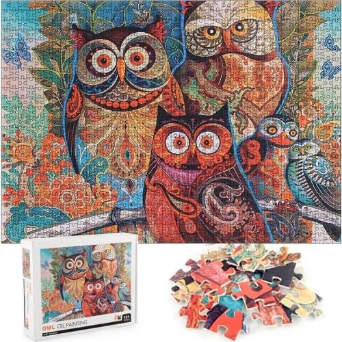 JINLETONG 3D Puzzles for Adults 1000 Piece - Owl Puzzles - Paper Puzzles for Adults Puzzle Education Game (Owl Jigsaw)