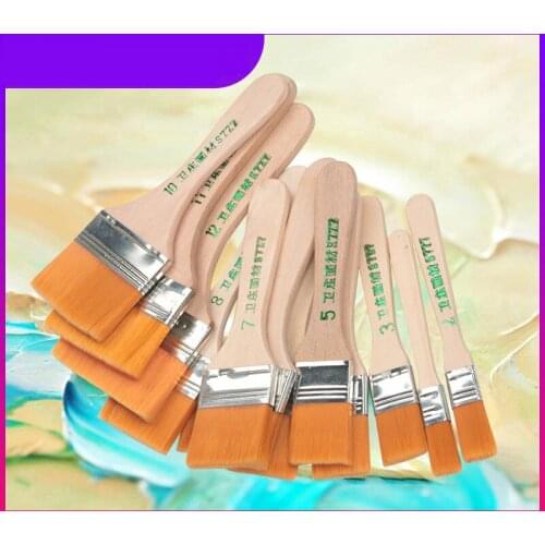 12pcs Art Paint Brush Gouache Painting Brush Multifunctional Industry Painting Barbecue Oil Watercolor Nylon Brushes Art Supply