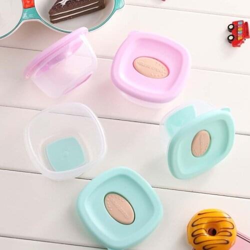 4Pcs 4OZ Baby Food Storage Box Fruit Containers PP BPA Free For Refrigerator Microwave Seald Cups Bin Set