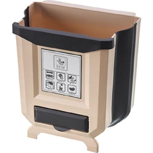 Kitchen Trash Can Cabinet Door Wall-Mounted Household Foldable Retractable Small Number Hanging Special Embedded Car Interior