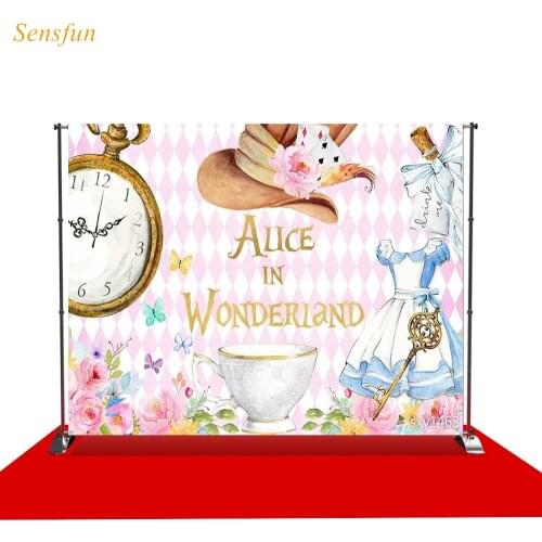 LEVOO photographic background alice wonderland Clock cup Maid background photobooth photo studio fabric shoot
