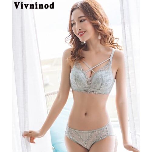 Hot Sale Bh Sexy Hollow-Out Push Up Bra Sets Ultra Thin Wire Free Seamless Comfortable Women Bra Sets Embroidery Bra Lovely Girl