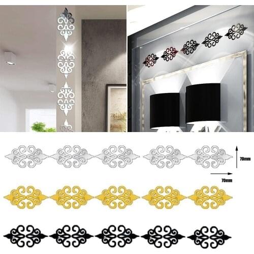 Multi-size Creative 3D Acrylic Mirror Wall Stickers Waterproof Waist Skirting Line Wall Sticker DIY Home Decor Wall Sticker