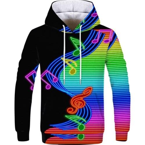 Spring, Autumn and Winter Fashion New Band Guitar 3D Printed Pattern Mens Casual Cool Hoodie Sweater
