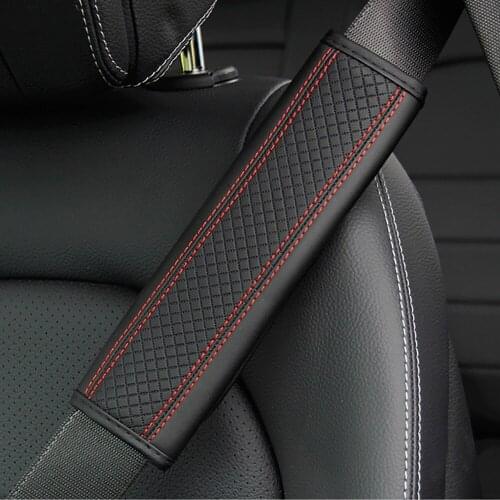 Seat belt PU Leather Safety Belt Shoulder Cover Breathable Protection Seat Belt Padding Pad Auto Interior Access Car accessories