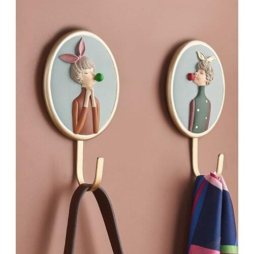 Cute Girls Hook Resin Figure 3d Wall Decoration Room Decoration Accessories Teen Girls Decorative Hook Cute Home Decoration Gift