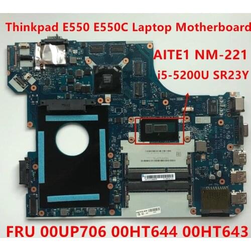 Laptop independent graphics card motherboard For Lenovo Thinkpad E550 E550C Mainboard i5-5200U FRU 00UP076 00HT644 00HT643