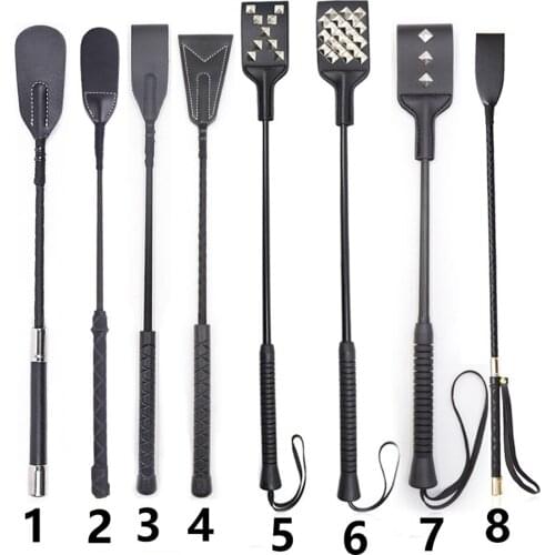 OLO Bondage Boutique Slim Leather Riding Crop Horse Whip pony Spanking Knout BDSM Lash Fetish Flogger Sex Product For Couples