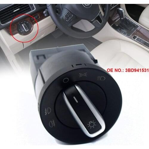 3BD 941 531 Car Headlight Control Switch Fog Lamp Replacement Switch For VW Golf MK4 Jetta 4 Bora Passat B5 Sharan 3BD941531