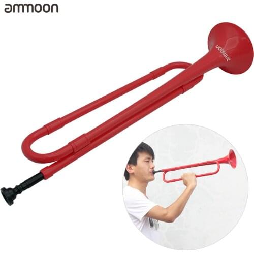 Ammoon B Flat Bugle Cavalry Trumpet Environmentally Friendly Plastic with Mouthpiece for Band School Student