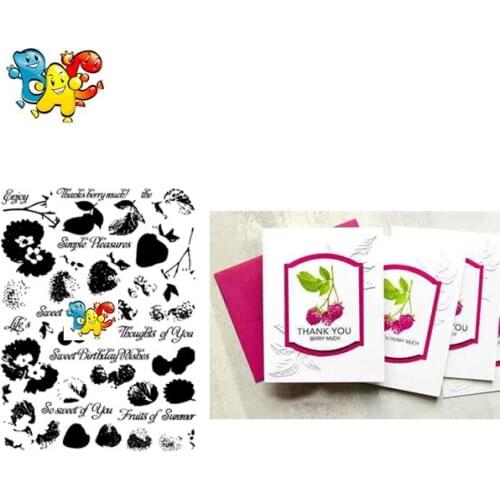 Fruits Transparent Clear Stamps for DIY Scrapbooking/Card Making/Kids Christmas Fun Decoration Supplies