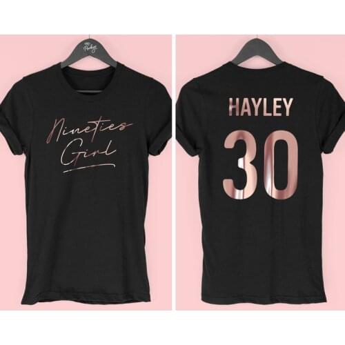 Rose Miss Jin nineties girls 30th birthday T-shirts 1990 summer round neck of her 100% cotton custom name Year