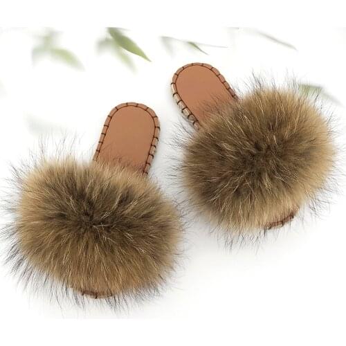 Fur Slides Indoor Summer Furry Slides 2021 New Slippers Casual Sewing Shoes Ladies Casual Slippers Female Flip Flops Sandals