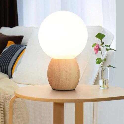 Modern Lampara Table Lamp Wood Bedroom Bedside Lighting Decorative Lights Children Round Table Lamps for Living Room 220V 110V