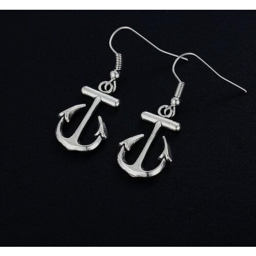 Trendy Vintage Anchor Shape Dangle Earrings for Women Girl Retro Drop Earrings Cute Small Object Earring Jewelry Bijoux