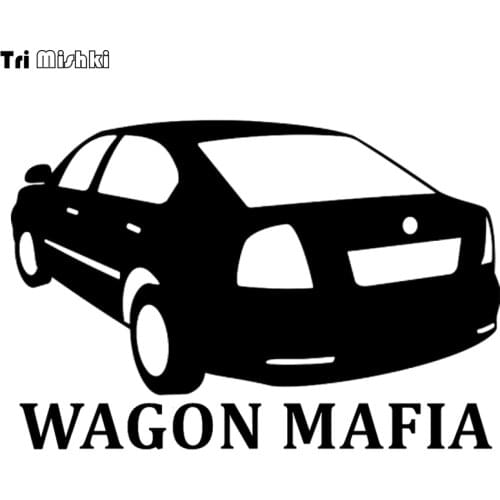 Tri Mishki HZX196 13.5*20cm 1-4 pieces car sticker wagon mafia for skoda auto car stickers