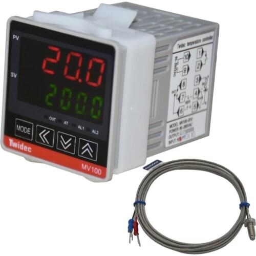 TWTADE / Mv100-B10 Digital Display PID Temperature Controller AC 85V - 265V Output SSR Solid State Relay with Thermocouple K